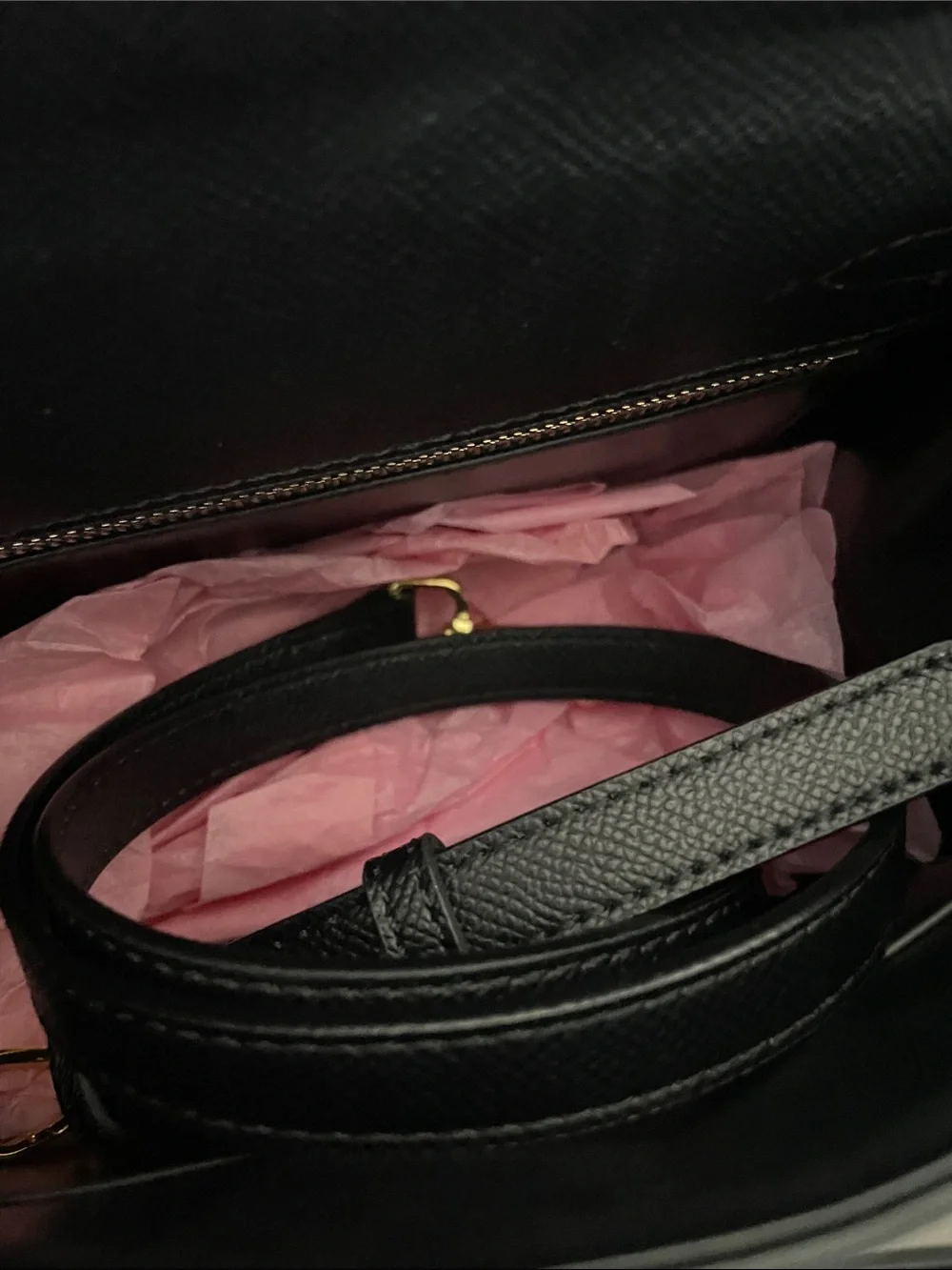 ✨🖤Classic Black Top-Handle Leather Crossbody Bag with Decorative Scarf🖤✨NEW - Picture 7 of 9